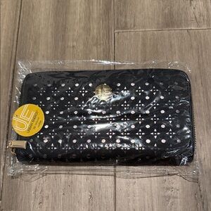 New-Black and Gold Wallet with Diamond Pattern